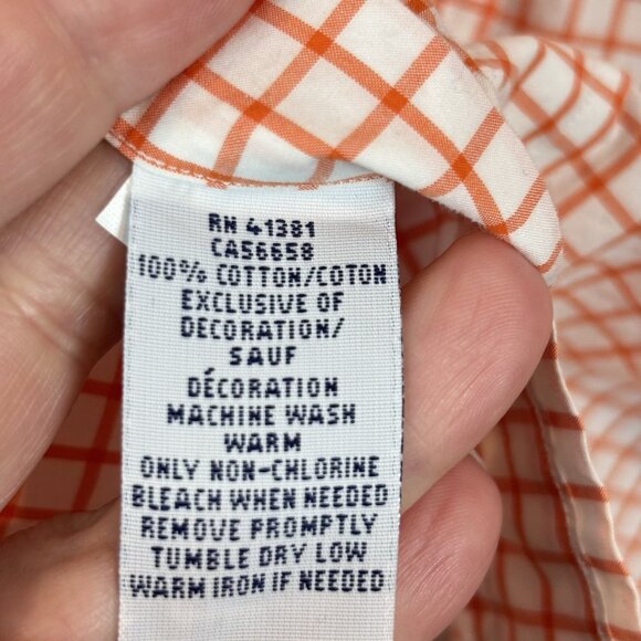 Ralph Lauren Men's Orange Check Long Sleeve Shirt Slim Fit Size X-Large Workwear - Picture 6 of 12